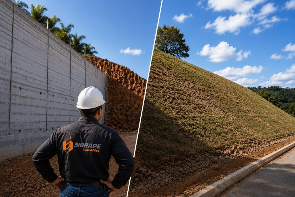 muro de arrimo ou talude